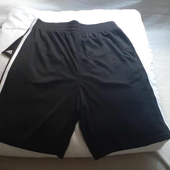 ADIDAS Big Boys size:14-16 black/white athletic shorts. - Picture 2 of 3